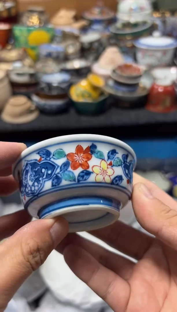瓷片笼****鸦夏目海外回流瓷器中古品。