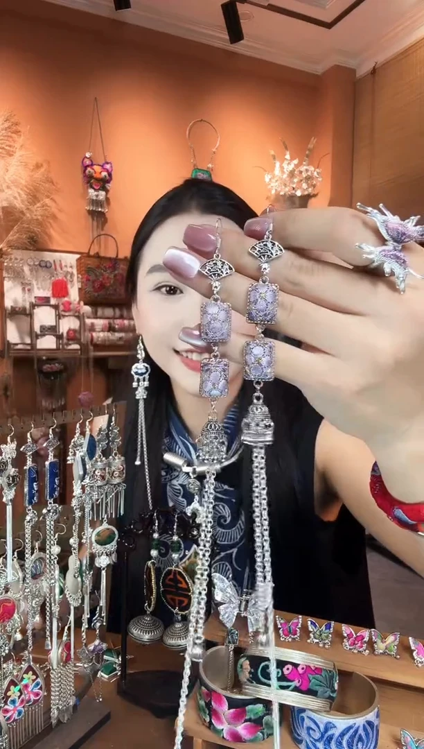 刺绣纯手工民族风耳环