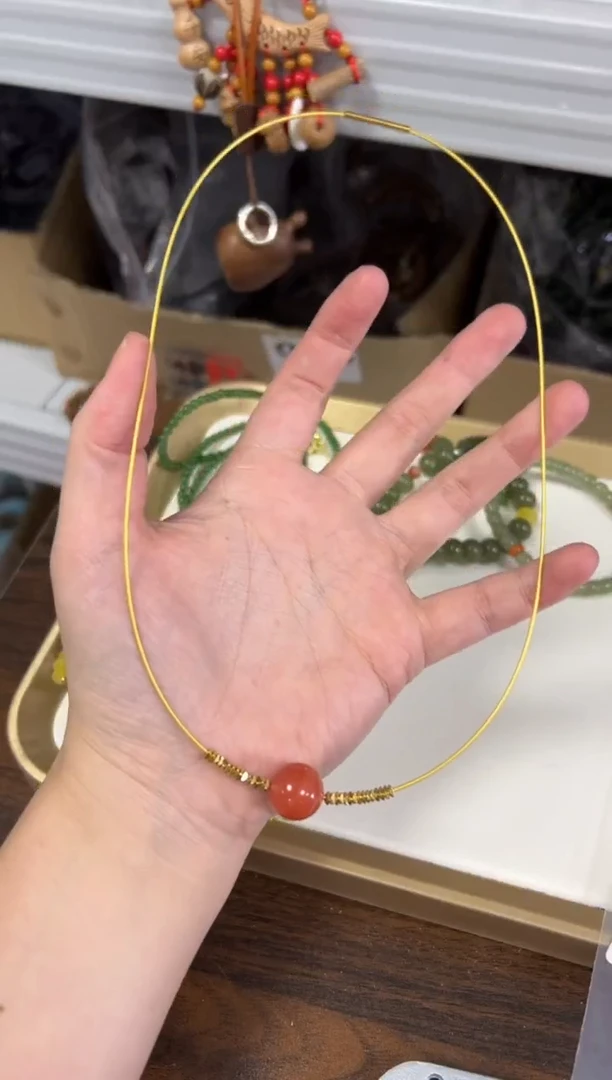 项链未镶嵌南红玛瑙南红玛瑙碎银子圆珠项圈[4106]