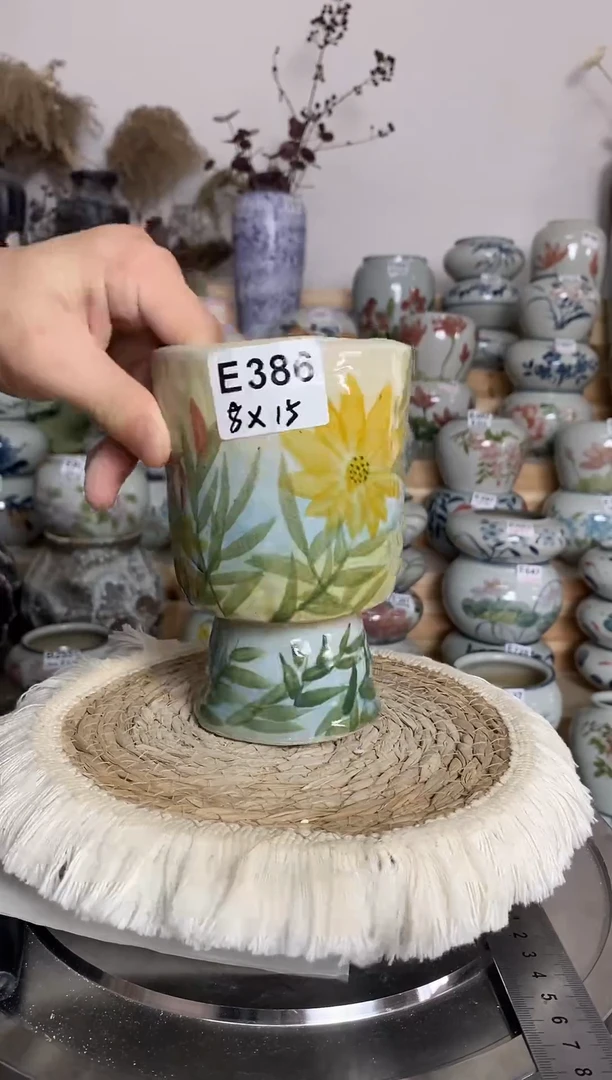微瑕 无孔 景德镇纯手绘 E386
