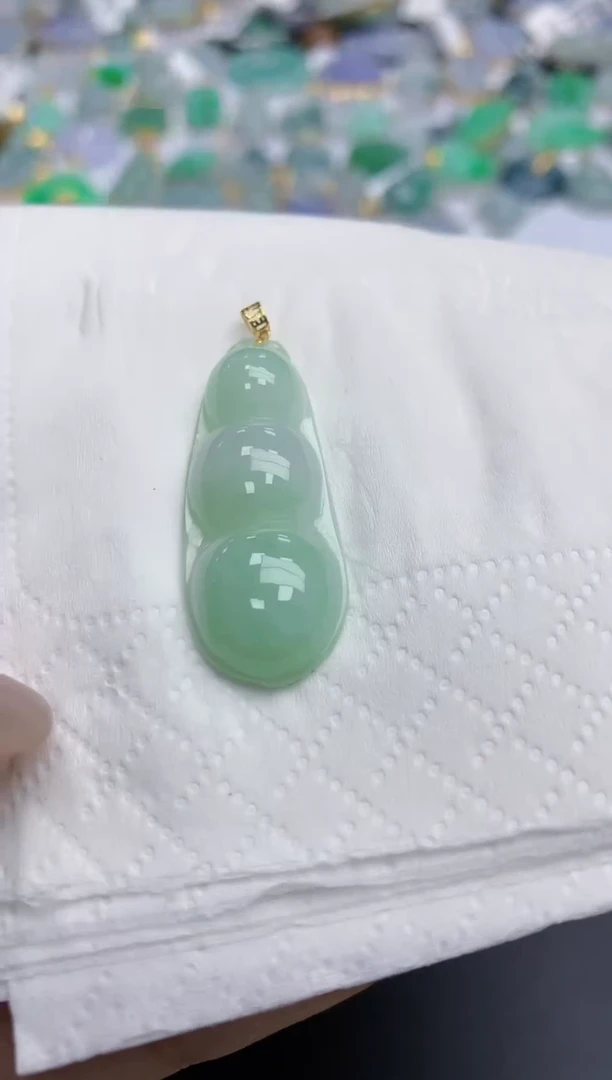 【闪购商品】翡翠颈饰18K金镶嵌天然缅甸翡翠A货