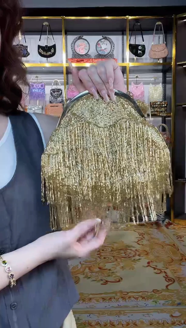 织物织物珠韵恒泽重工串珠手提包