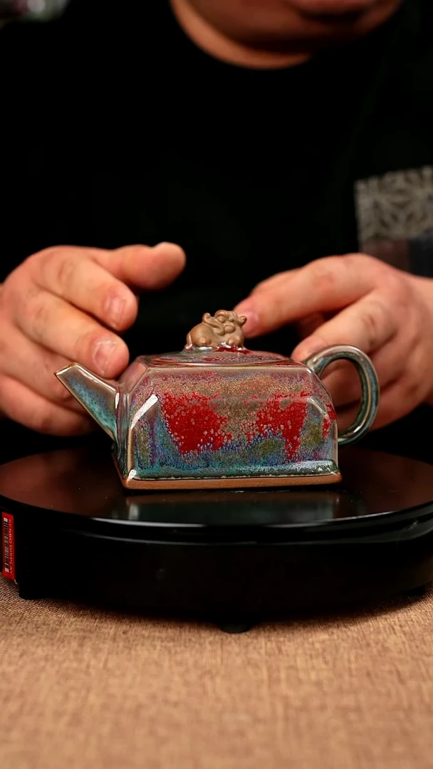 【闪购商品】622#省工一级品原矿钧瓷炉钧釉四方壶