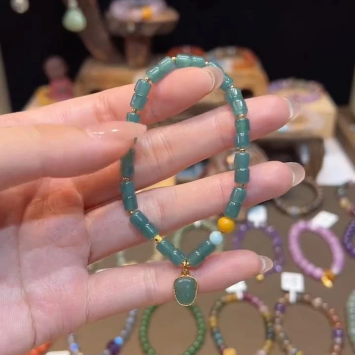 单圈翡翠桶珠手链A6837多样性发一