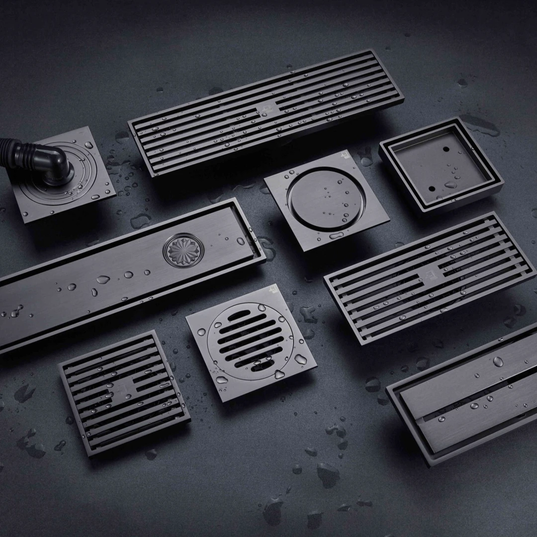 枪灰拉丝地漏防臭防虫防反水潜水艇地漏