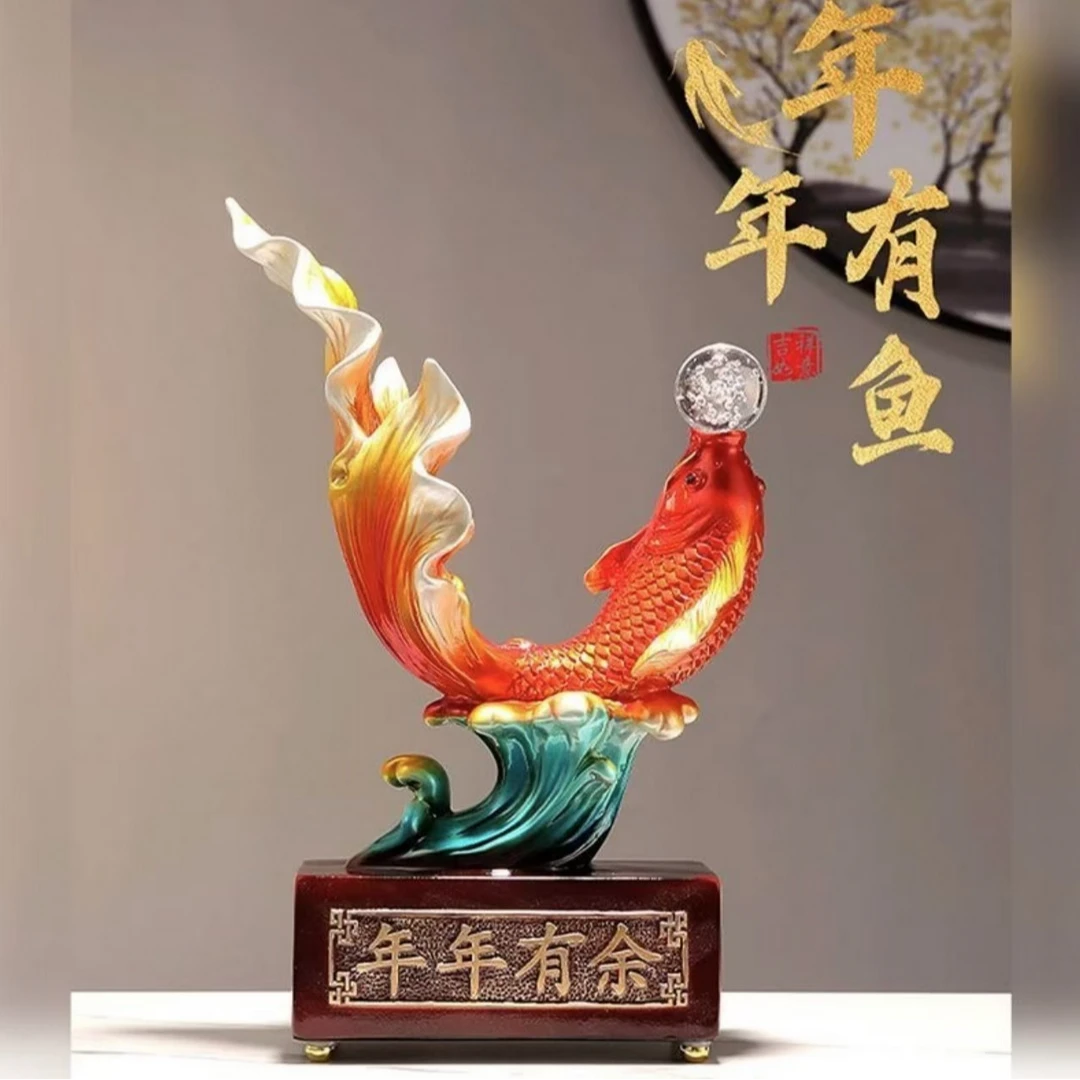 年年有余摆件创意家居摆件酒柜电视柜玄关摆件