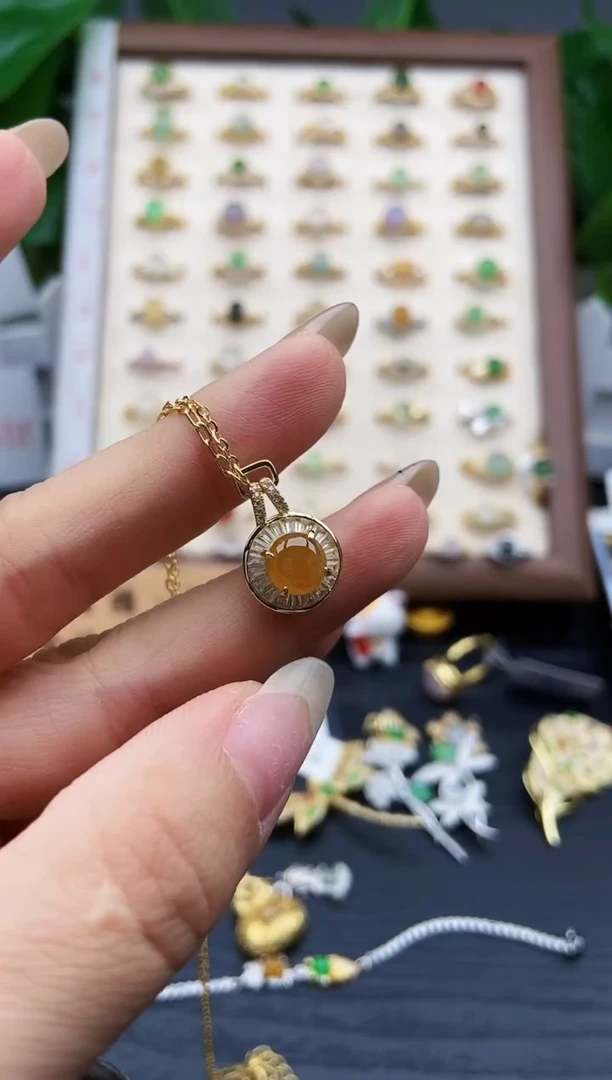 颈饰银S925镶嵌翡翠12