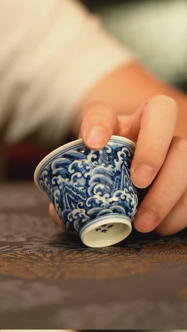 仿明江崖海水小客杯