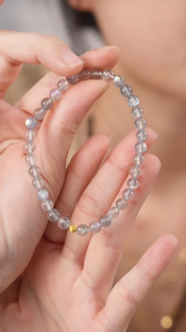 【闪购商品】长石手串银S925镶嵌月光手串