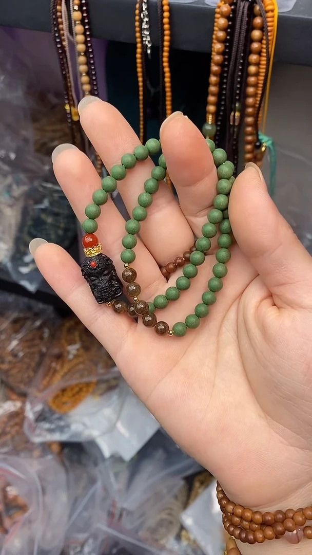 泥塑6mm合香珠双圈扎基-清神