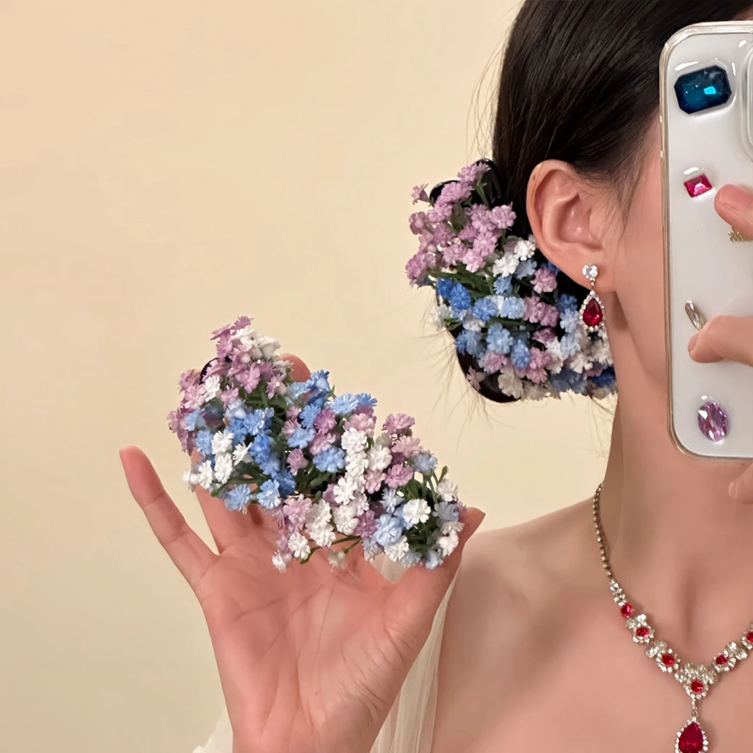 仙女姐姐同款【灿若繁星】刘亦菲同款满天星发夹甜美仿真花发卡发饰