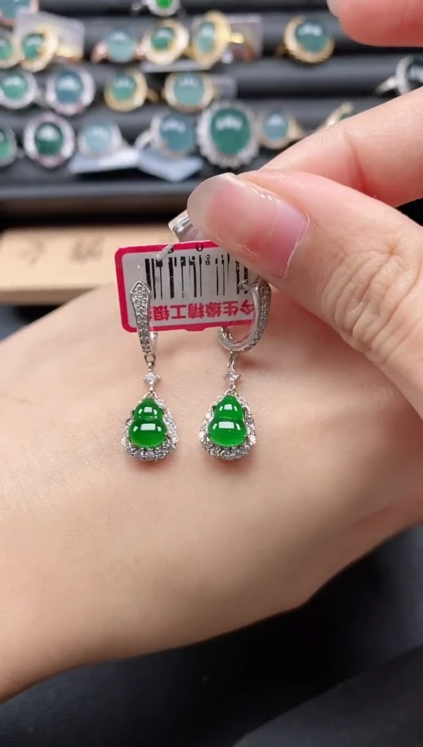 翡翠戒指银S925镶嵌5115