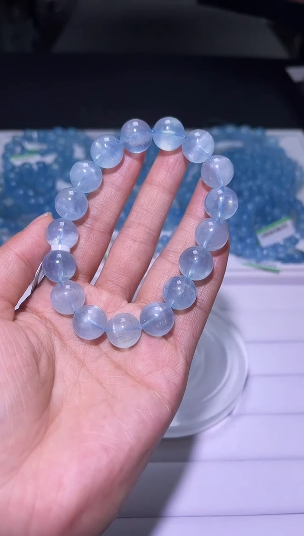 1海蓝宝石（处理）J064-12mm海蓝宝单圈-多样性发其一