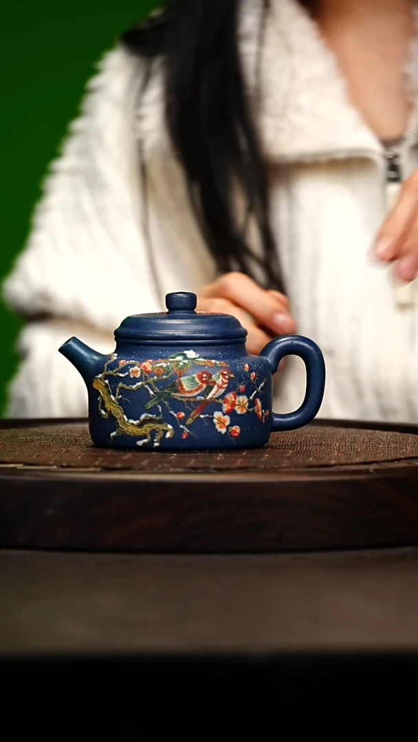 宜兴原矿高端紫砂 金砂墨绿泥280cc