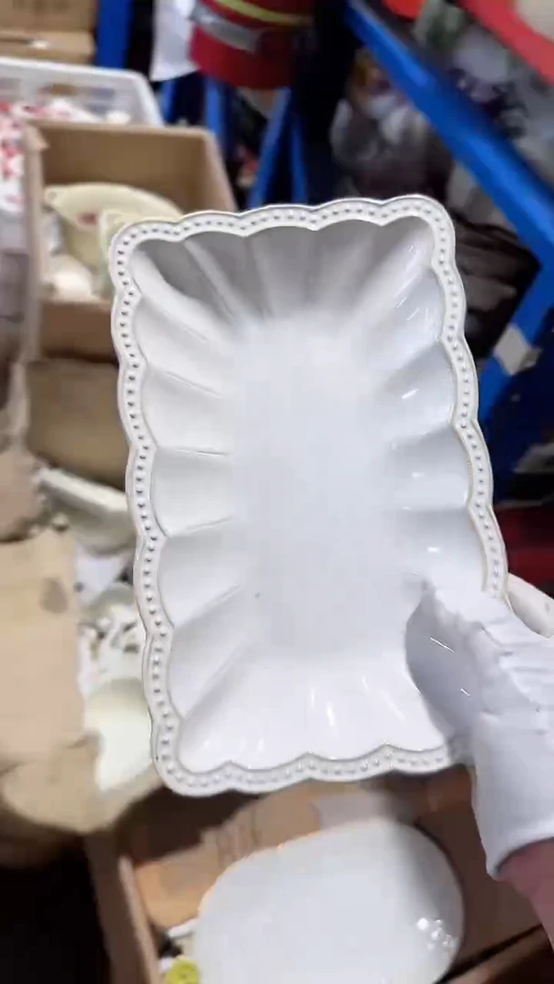 碗珠点长方盘 微瑕凑满20元包邮