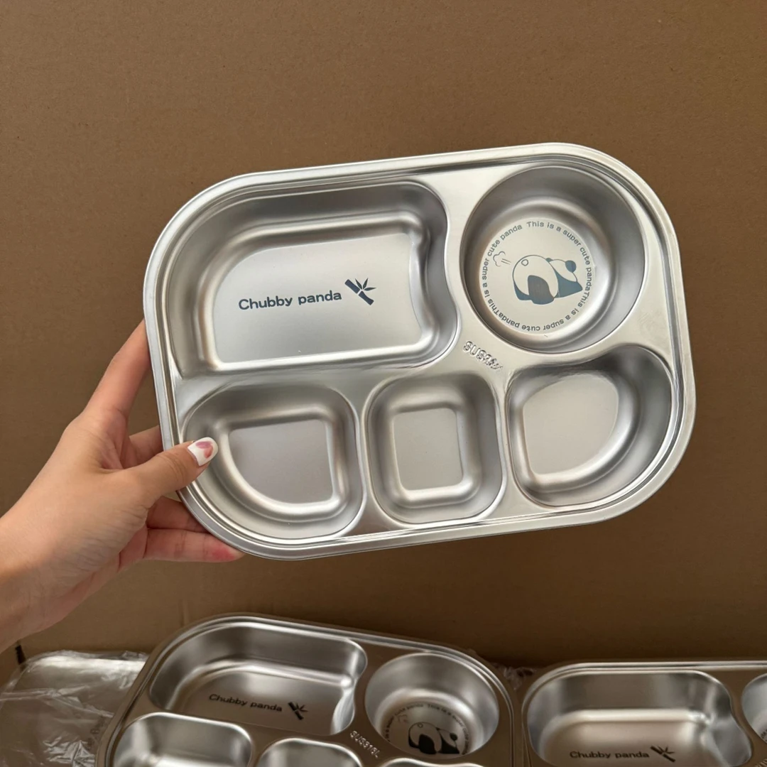 316L不锈钢餐盘儿童宝宝家用分格餐盒盘 067550