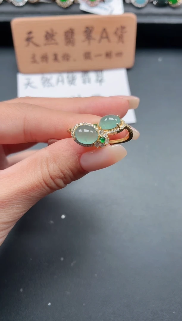 银S925镶嵌戒指翡翠111