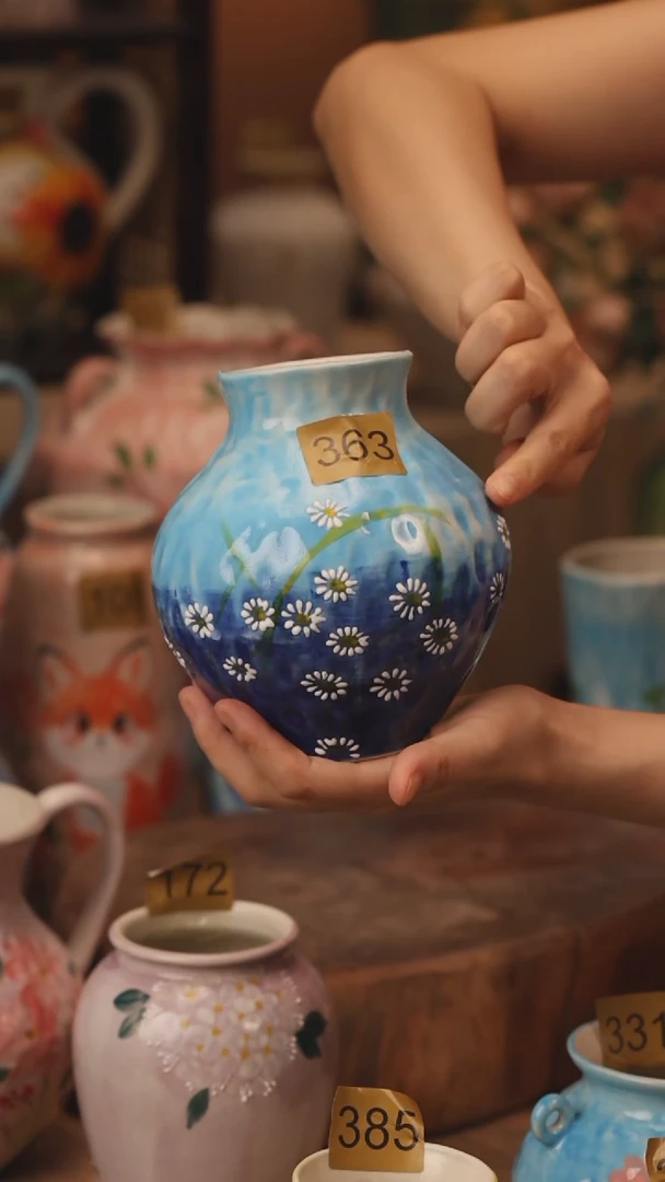 陶瓷363景德镇设计师手作花器摆件侘寂风
