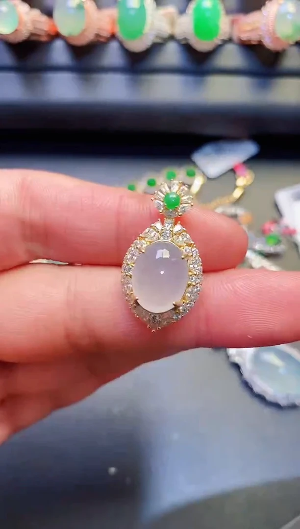 银S925镶嵌戒指翡翠天然