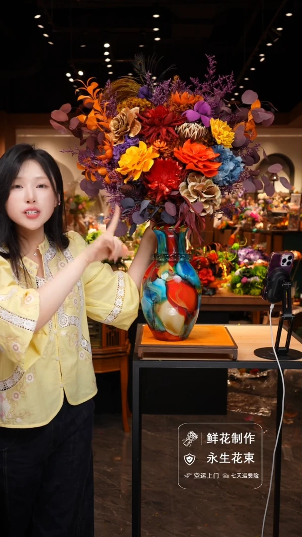 琉璃手工艺品手工花器花束空运包邮送货上门-以图片为准