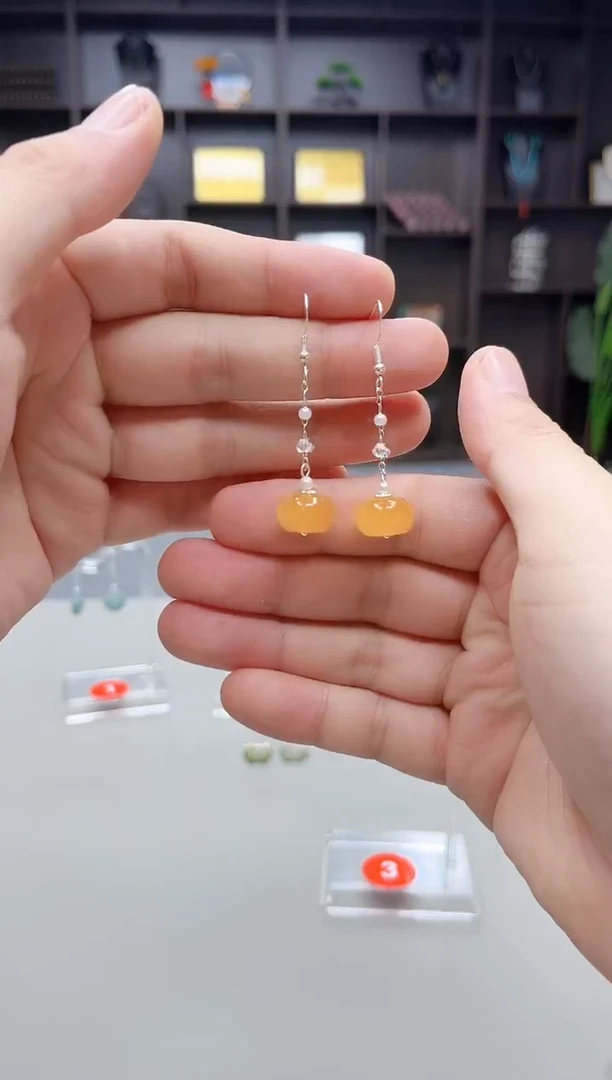 银S925镶嵌耳饰玛瑙/玉髓W06