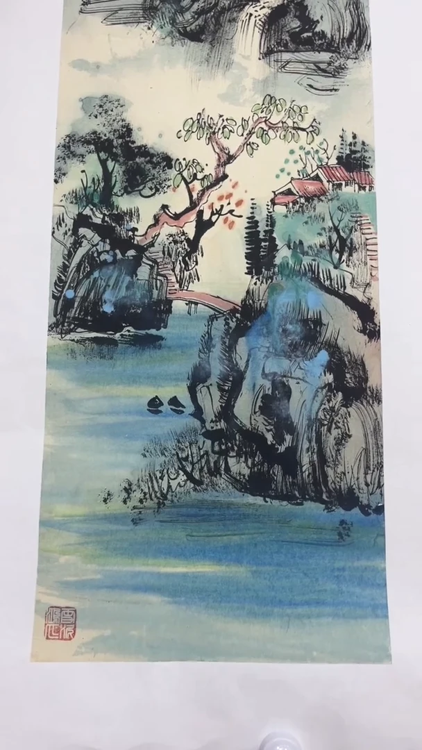 国画黄德中老师四尺对开