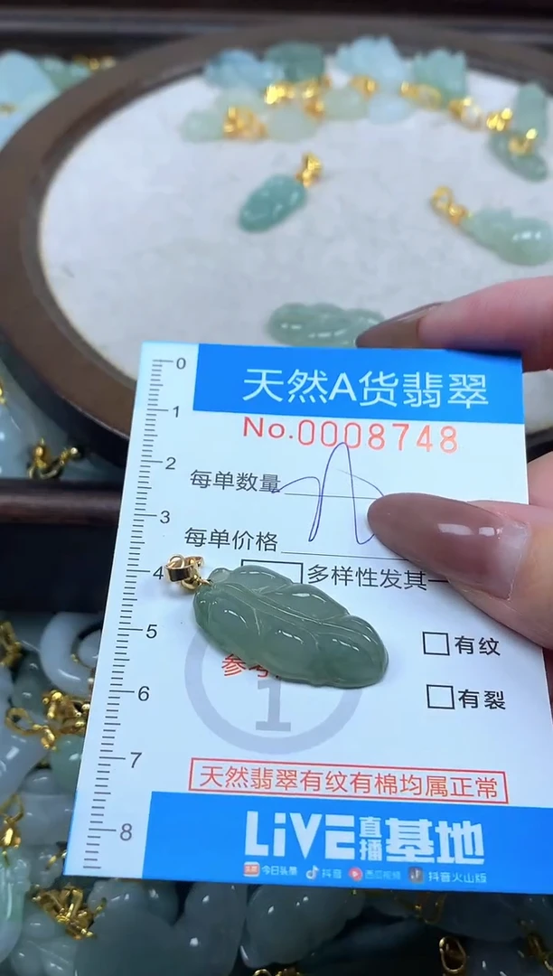 颈饰未镶嵌翡翠净货挂件-8748