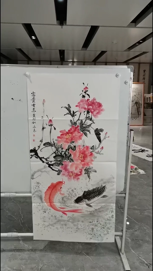 国画马永志四尺竖幅富贵有余