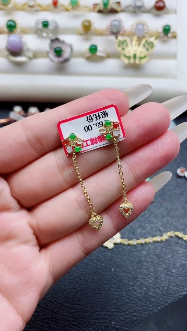 银S925镶嵌戒指翡翠1
