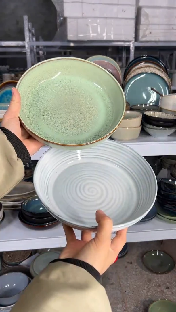 陶瓷外贸尾货瑕疵满20包邮X2 深盘