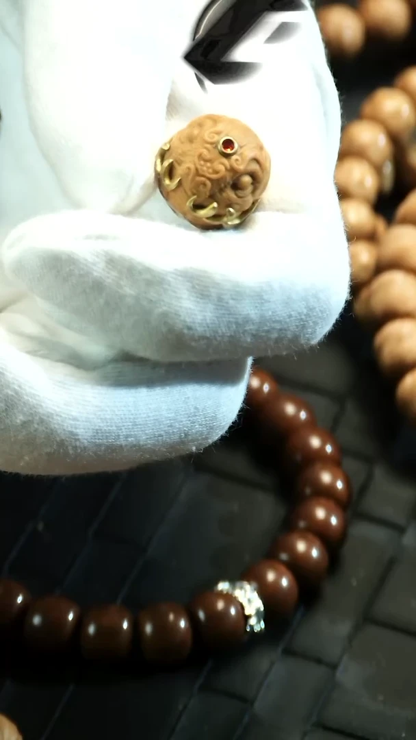 手串猴头核桃单颗雕刻全品【可爱象神】带隔片
