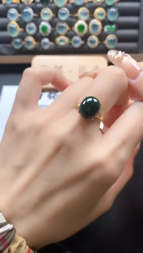 银S925镶嵌戒指翡翠51151