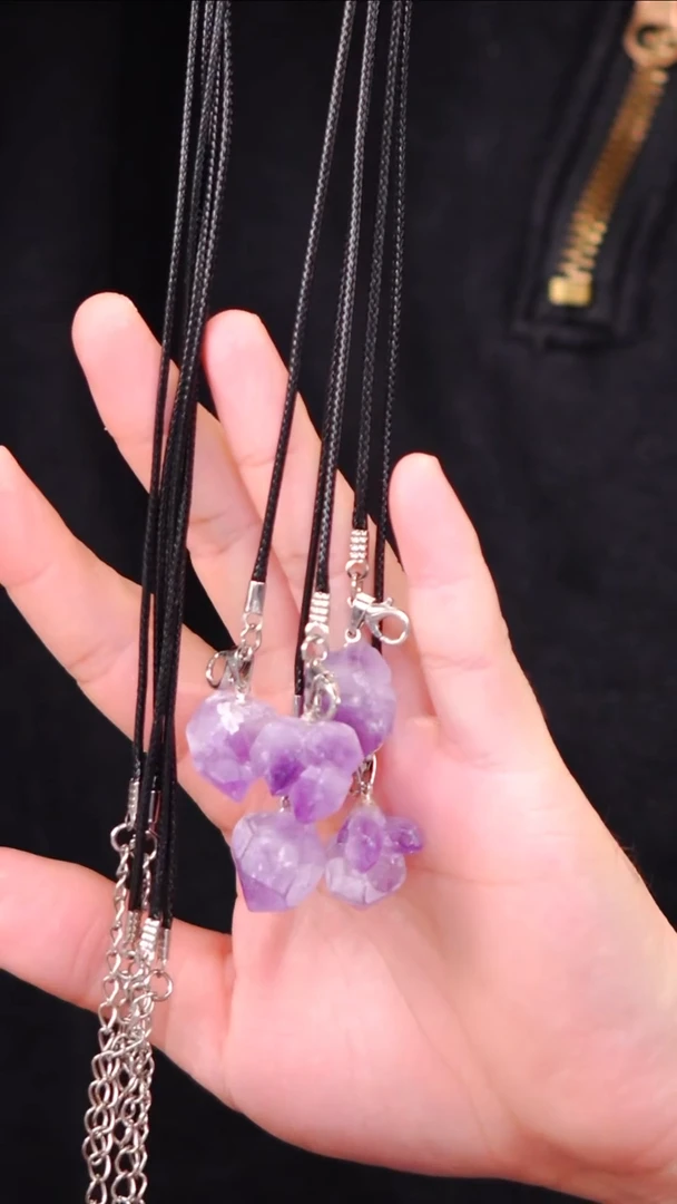 【闪购商品】水晶吊坠未镶嵌Q069紫水晶原石吊坠