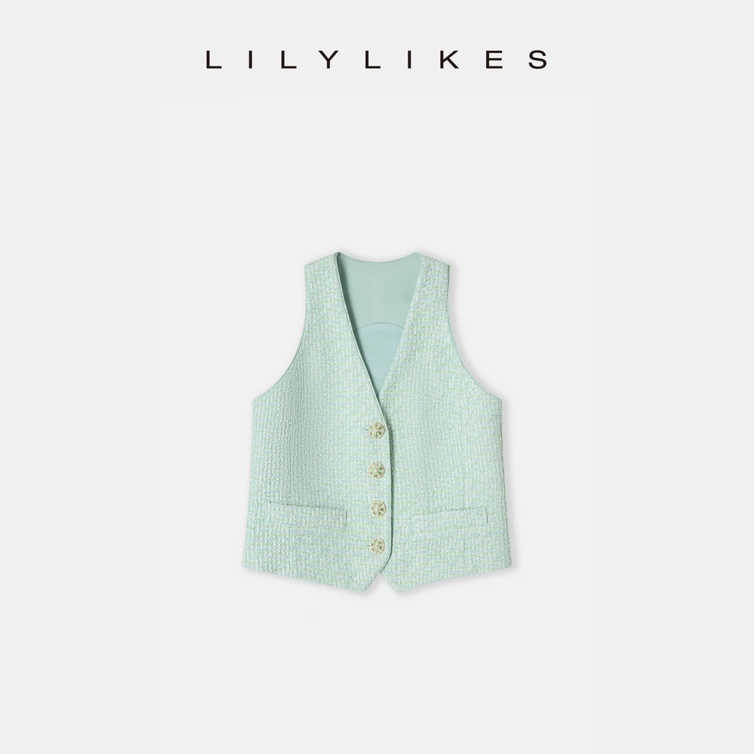 【LILYLIKES】薄荷沙冰 小香粗花呢马甲背心