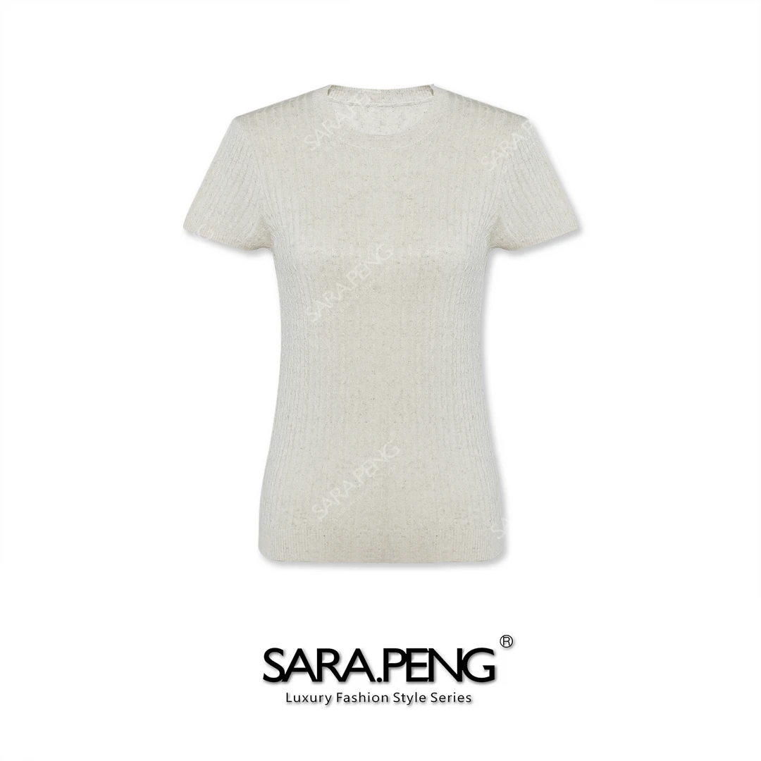 S.PENG必入款｜亚麻莱赛尔麻花立体花针织毛衣｜坚坑条显瘦柔软百搭