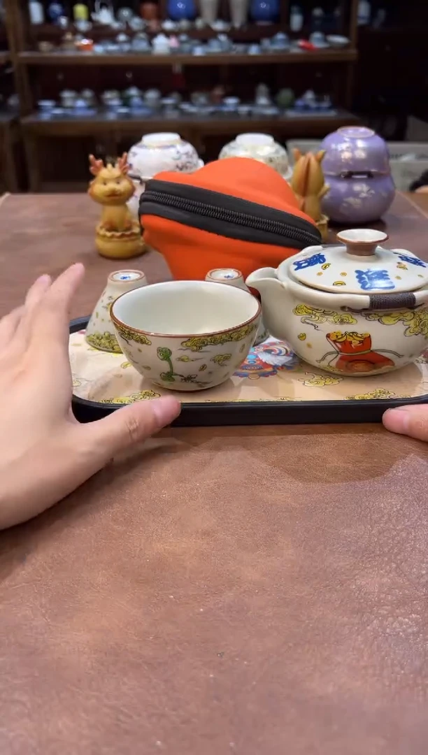 真的很便宜超好看会开片的旅行茶具
