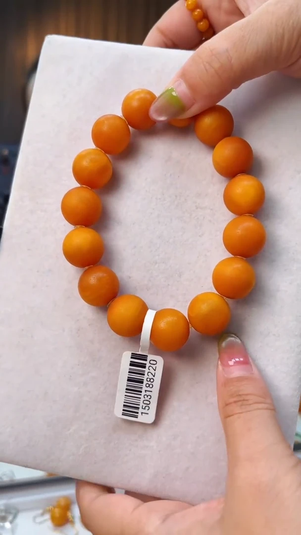 未镶嵌蜜蜡手链15mm手串