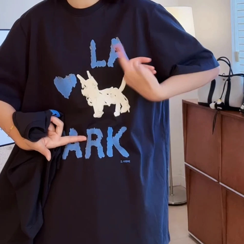 遛公园的小狗狗” 高工艺重磅纯棉T恤短袖 大人版