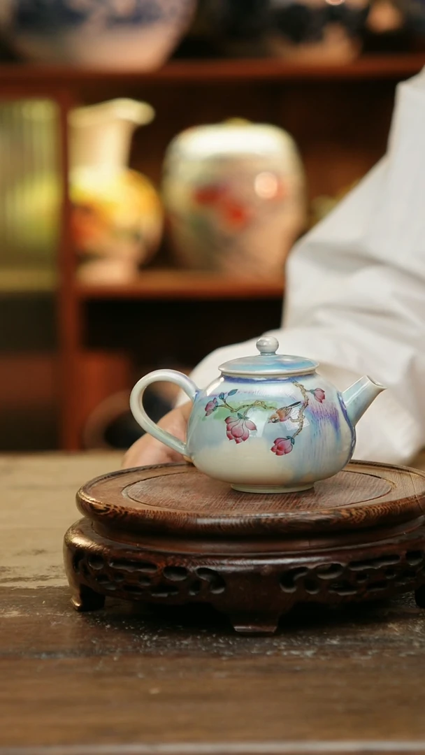 摆件景德镇纯手工釉下彩精品茶具