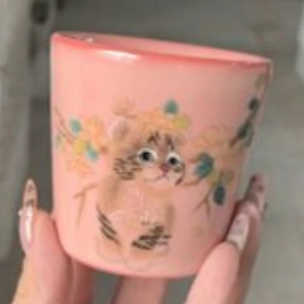 粉黛佳人萌猫可乐杯主人杯茶杯-5243