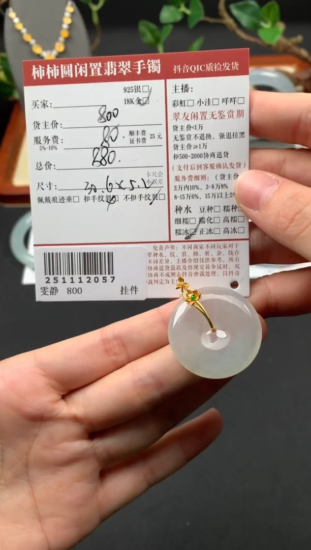 颈饰18K金镶嵌翡翠姐姐251112057