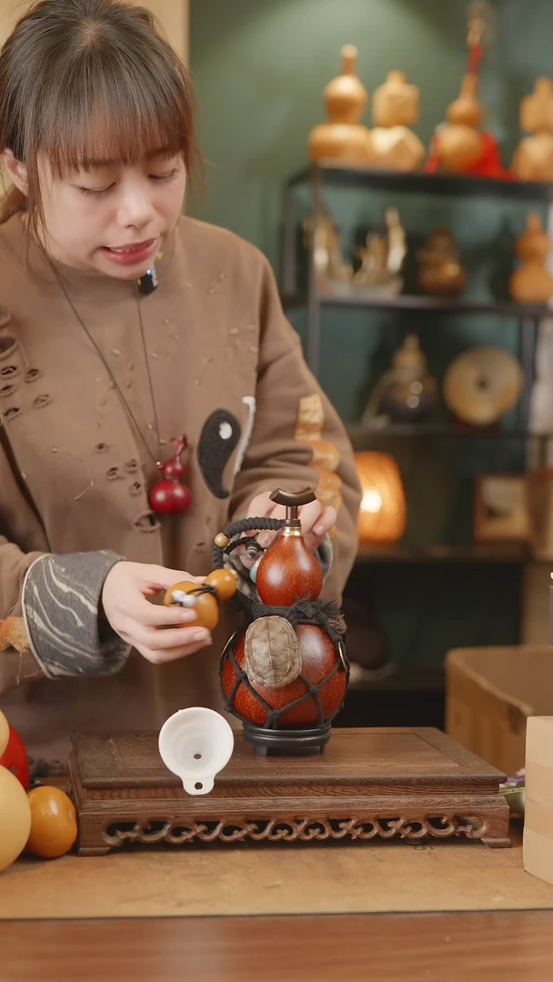 【闪购商品】256号精品天然大漆工艺防渗内胆酒葫芦~