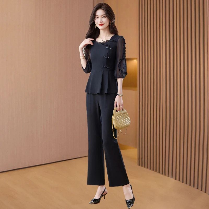 小香风套装女春夏2025新款爆款高级感超火减龄一整套国风两件套裤