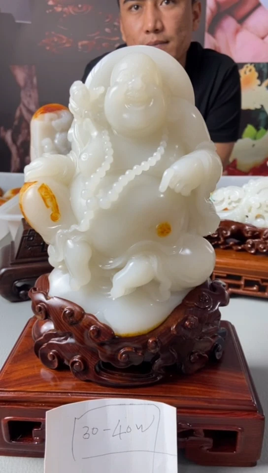 未镶嵌和田玉摆件明****.1