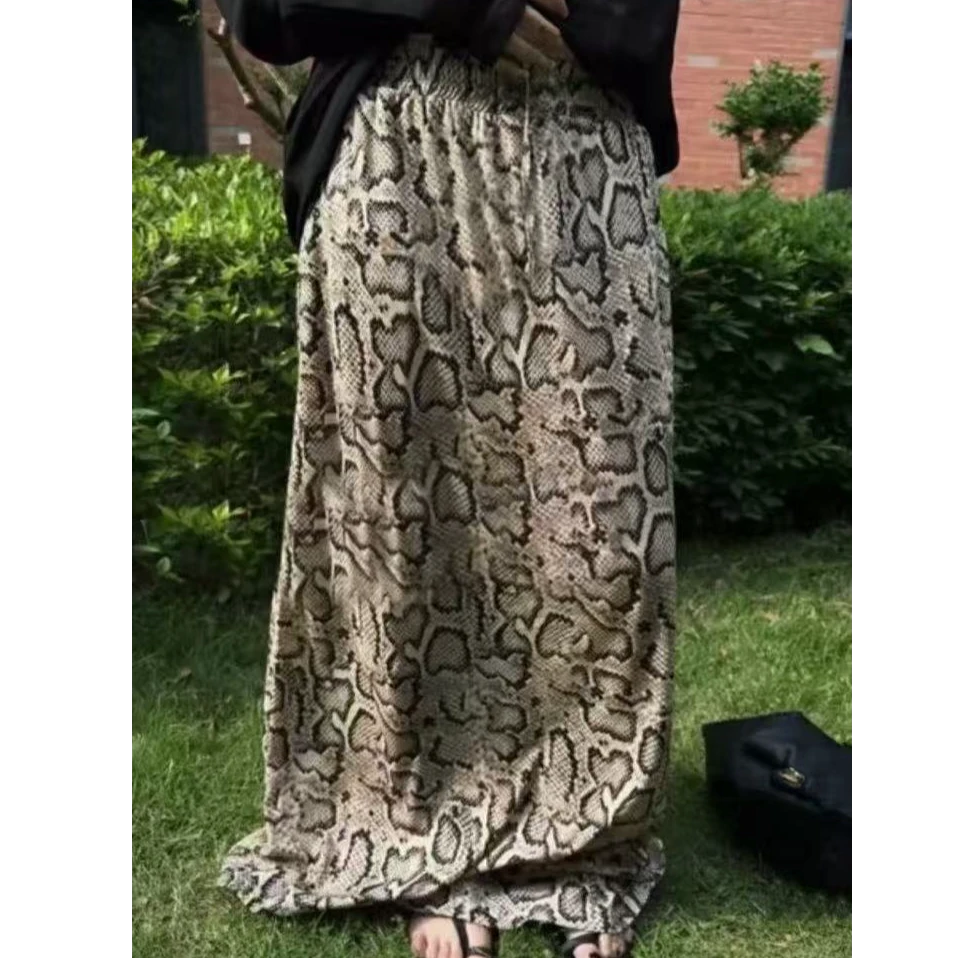 欧韩小众蛇纹欧美半身裙