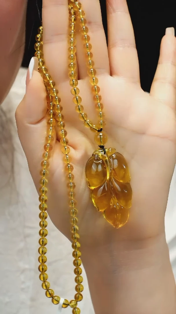 裸石琥珀未镶嵌缅珀金蓝叶子套装 17g