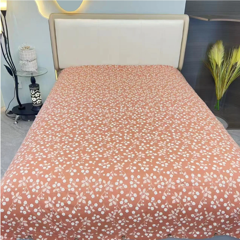 亲肤棉多功能双面印花加厚大床被罩被套--阳春小镇双单人（纽扣）