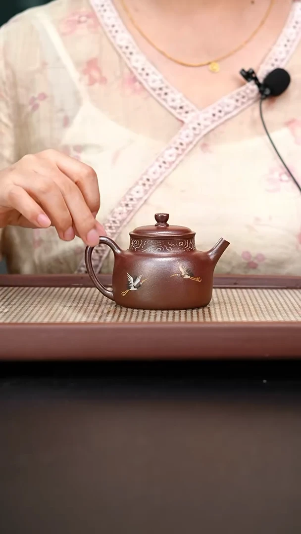 茶壶紫砂柴烧言心泥绘145