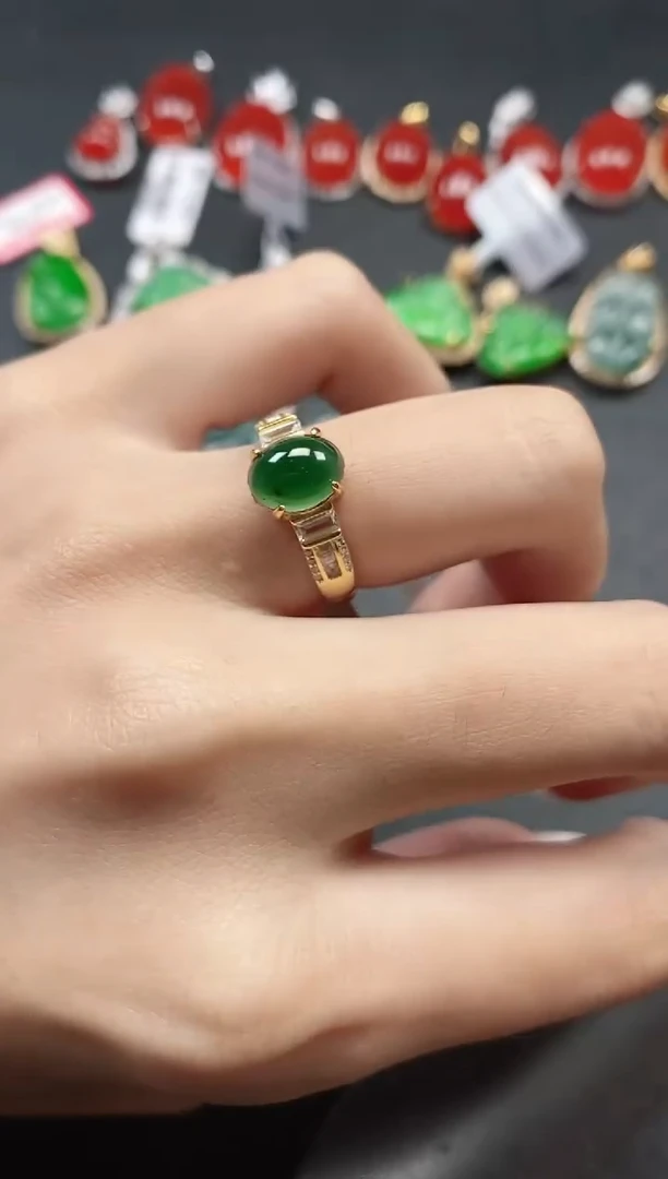 银S925镶嵌戒指翡翠51151