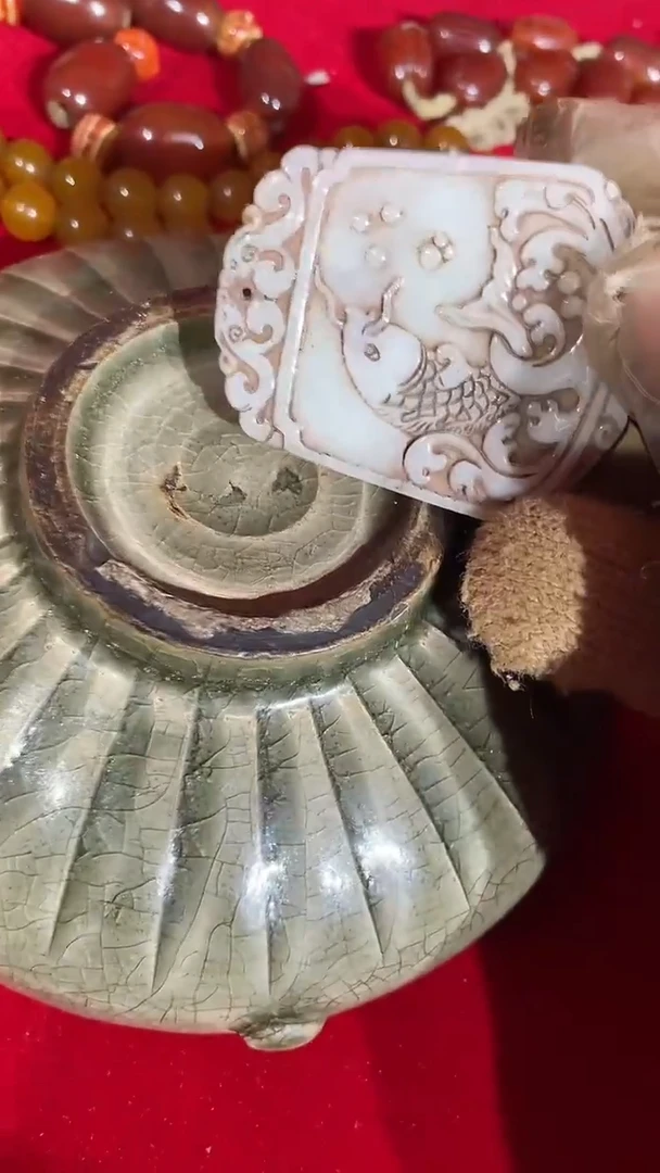 瓷片手工，手绘，瓷器